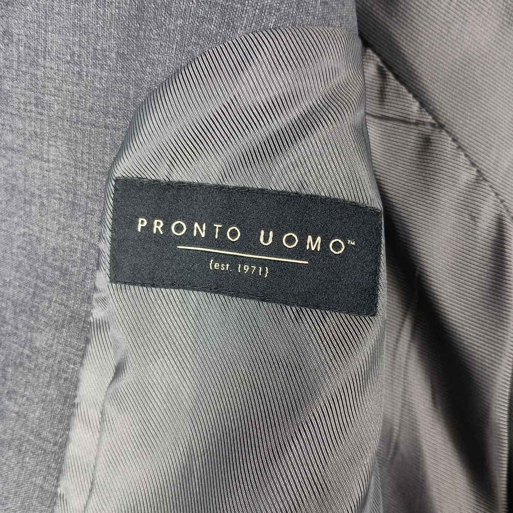 Pronto Uomo Blazer 42 Long Mens Gray Wool Blend Two Button Blazer - Picture 8 of 16